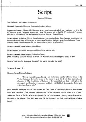 Conducting Youth Parliament - The members of these bodies present all ...