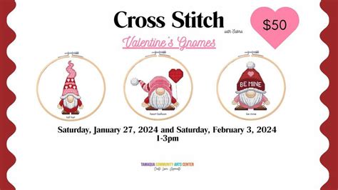 Beginner Cross Stitch Class: Valentines Gnomes, Tamaqua Arts Center ...