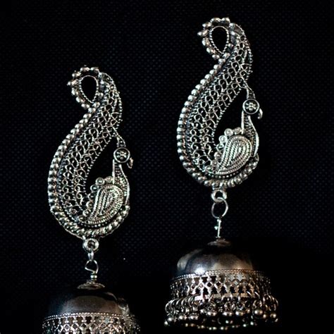 Buy Oxidised Jhumka Earrings Online In India - Etsy India