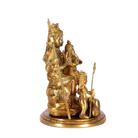 Brass Lord Shiva Parivaar Idol | 9.5" Height - Budhshiv.com