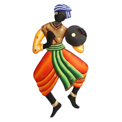 Musician Tribal Man Iron Wall Hanging - eCraftIndia Online