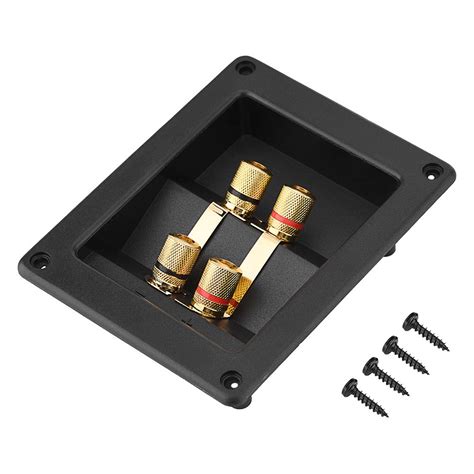 4-Way Speaker Box Terminal, 4 Copper Binding Post Terminal Cable ...