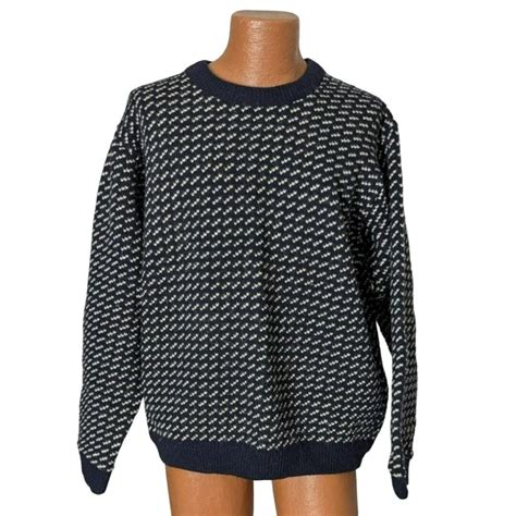 Vintage LL Bean Birdseye Norwegian Fishermans Wool Crewneck Sweater ...