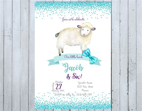 Buy Sheep Birthday Invitation, Sheep Invitation, Sheep Invite, Lamb ...