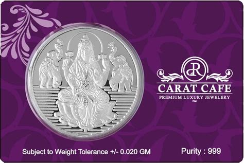 PRD CARATCAFE Pure Silver Laxmi Coin 999 Purity Coin 10 Grams Lakshmi ...