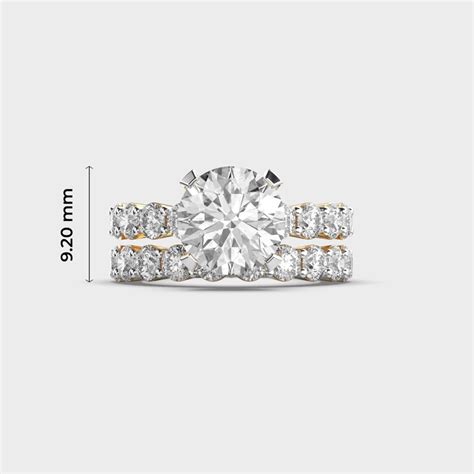 Buy Anoura Double-Band Diamond-Encrusted Solitaire Ring At Jewelbox