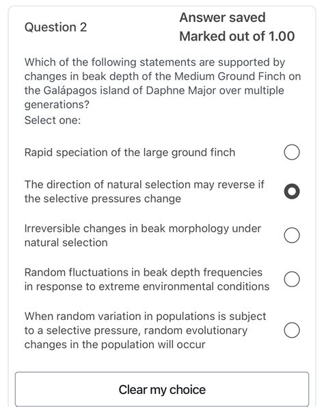 Solved Question 2Answer savedMarked out of 1.00Which of the | Chegg.com