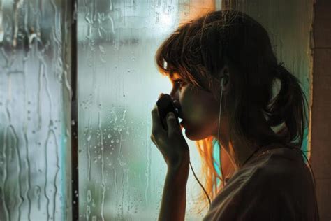 Listening to music by the window