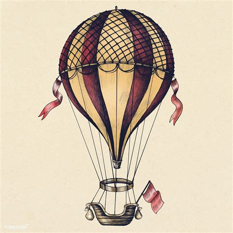 Hot air balloon vintage style illustration | premium image by rawpixel ...