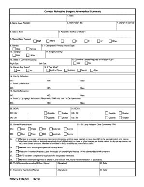 Fillable Online Corneal Refractive Surgery Aeromedical Summary Fax ...
