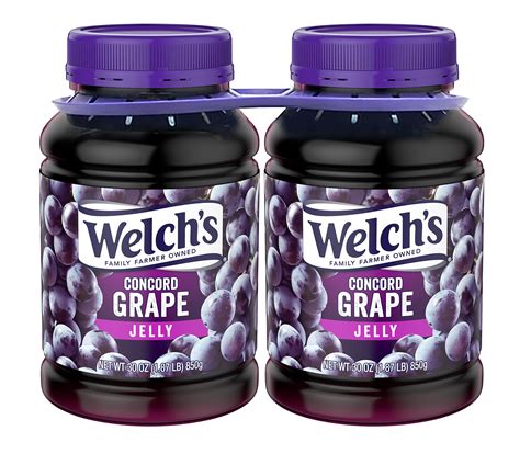 Welch's Sweetened Concord Grape Jelly Jam, 30 oz Jar (Pack of 2 ...