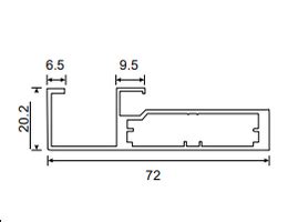 JMB-16 Anodize Finish Aluminium Profile With Flat Handle For 6 mm Glass ...