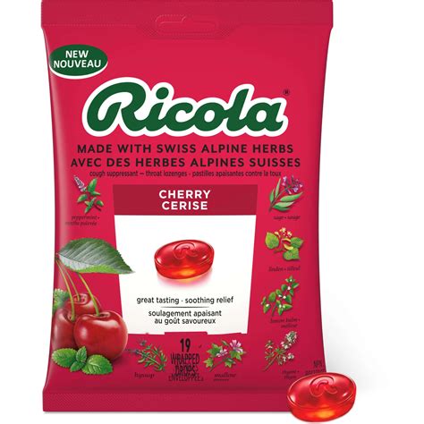 Ricola Cherry Throat Drops - Soothing, Refreshing Lozenges for Throat ...