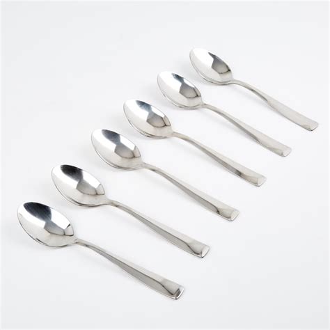 Buy Glister Dune Set of 6 Stainless Steel Dinner Spoons from Home ...