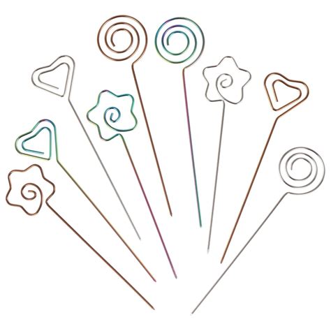 UPKOCH 9pcs Multi Color Cocktail Picks Stainless Steel Decorative ...