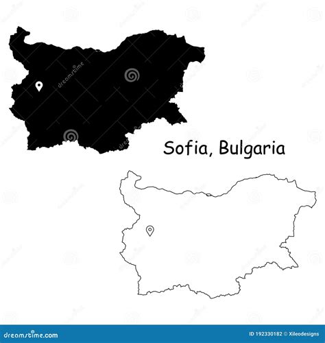 Sofia Bulgaria. Detailed Country Map with Location Pin on Capital City Stock Vector ...