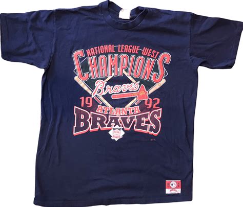 Vintage 90's Atlanta Braves Championship T-Shirt by Nutmeg Mills | Shop ...
