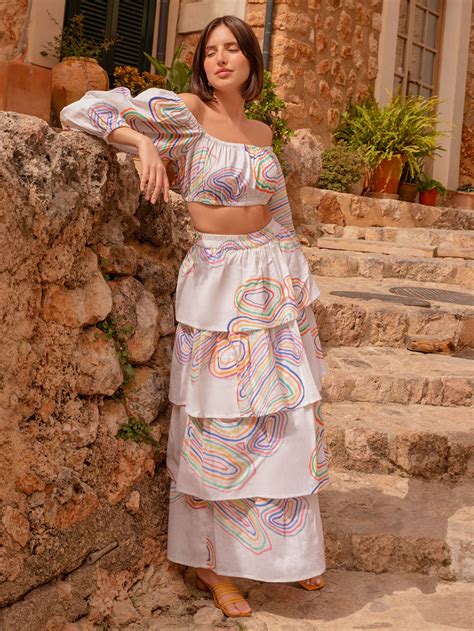 Green Yellow Printed Linen Co-ord Set - Set of 2