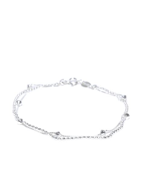 Carlton London 925 Sterling Silver Dual-strand Bracelet : Amazon.in ...