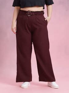 DressBerry Curve Straight Fit Women Brown Trousers - Buy DressBerry ...