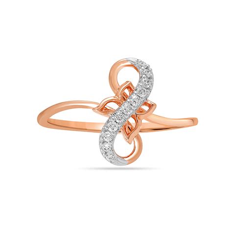 14KT Rose Gold Infinity Sparkle Diamond Finger Ring