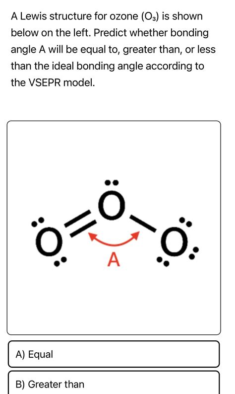 Solved A Lewis structure for ozone (O3) ﻿is shown below on | Chegg.com