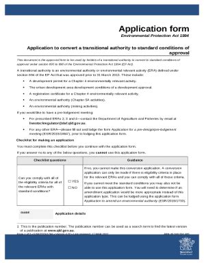 Application to convert a transitional environmental authority to ...