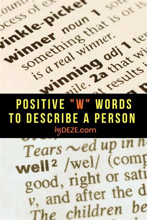295 Positive Words That Start With W - byDeze