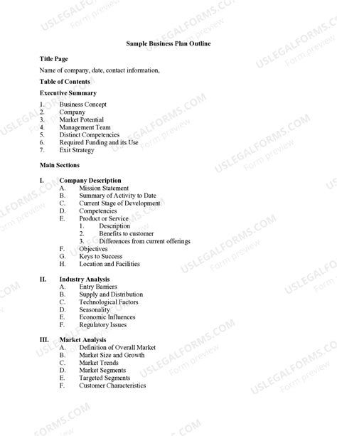 Basic Business Plan Sample 的图像结果