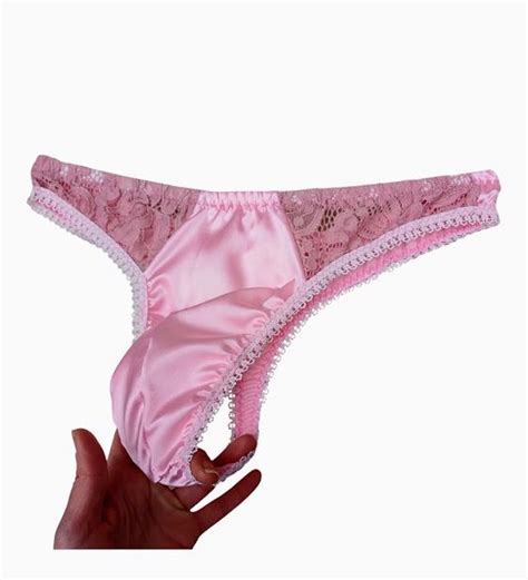 Luxury Men Satin Panties With Delicate Lace Detail Handcrafted Silk ...