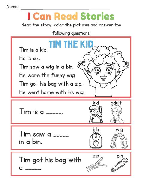 Reading Comprehension Practice for Kids 5 Stories With Questions ...