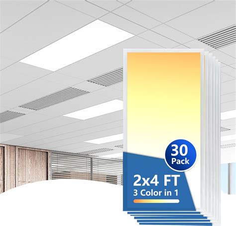CycevSun 30-Pack 2x4 LED Drop Ceiling Light Fixture Flat Panel, 0-10V ...
