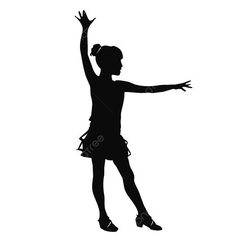Silueta De Chica Bailando Silhouette Of A Beautiful Woman Dancing In