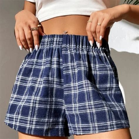 SHEIN Plaid Shorts Womens Petite XS (AUS 6) Worn... - Depop