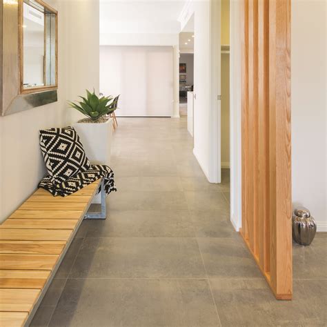 Concrete-look floor tiles, particularly in warm tones are an excellent ...