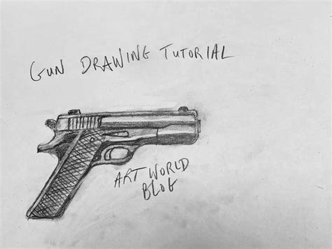 Gun Drawing | How to Draw a Gun in 12 Easy Steps | by Art World Blog ...