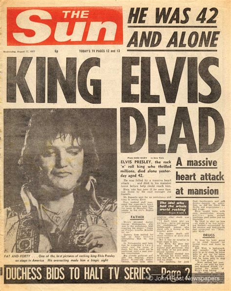 Elvis Presley Death Newspaper Worth