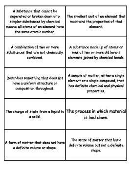 Matter Flashcards, Middle school Science, 6-8 Science by Demirhan
