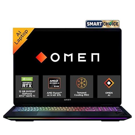 HP Smartchoice Omen 16 Max, AMD Ryzen AI 9 HX 375, 12GB RTX 5070 Ti ...