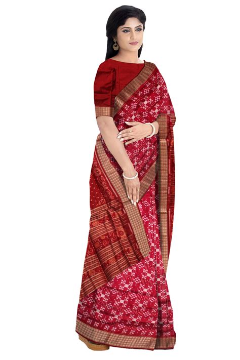Pure Pasapali Pata saree in pink and maroon color.