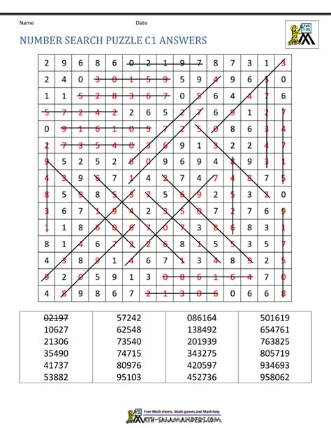 Image result for Math Search Puzzle Answer Key