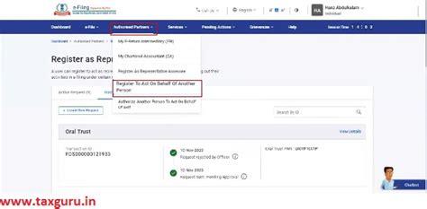 How to Authorize / Register a Representative on Income Tax Website