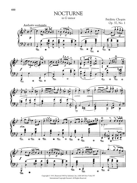 Nocturne in G minor, Op. 37, No. 1 Sheet Music | Frédéric Chopin ...