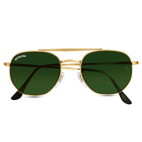 Buy Malphite Green Glass and Gold Frame Round Sunglasses – Royaltail