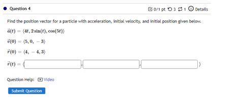 Image result for Position of the Particle Vector Function