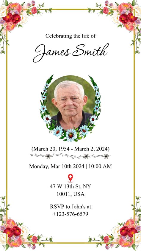 Free Funeral Invitation Card - Death Ceremony Invitation Maker | Feedvu