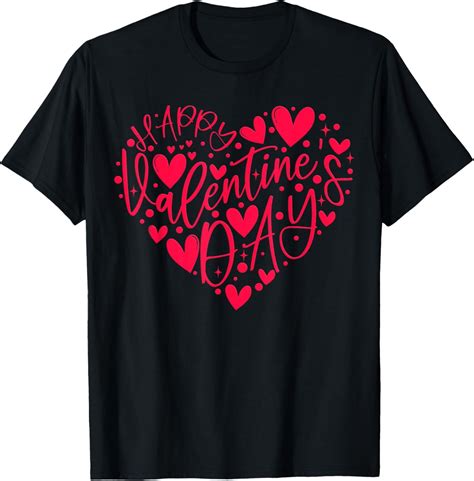 Happy Valentines Day Shirts Valentine Love Heart Printed T-Shirt ...