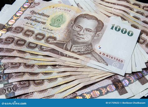 Thai money, 1000 Baht. stock photo. Image of thaibaht - 61759622