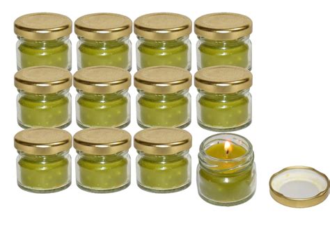 Pure Source India Wax Jar Candle, Pack of 12, Tea Tree : Amazon.in ...