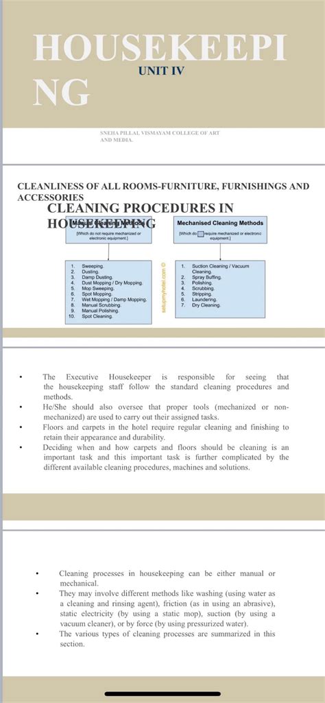 Housekeeping 9 - Notes - Interior design - StuDocu